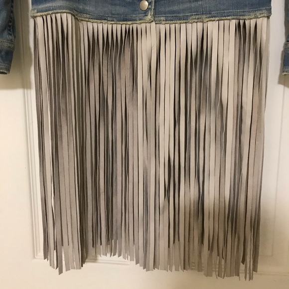 ThePerfext denim jacket with fringe detail - Picture 14 of 16